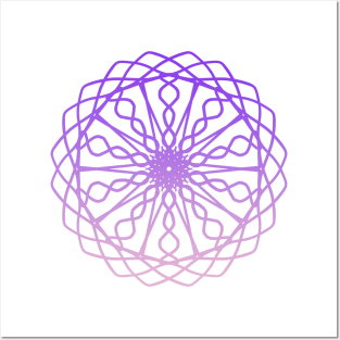 Gradient pink purple mandala Posters and Art